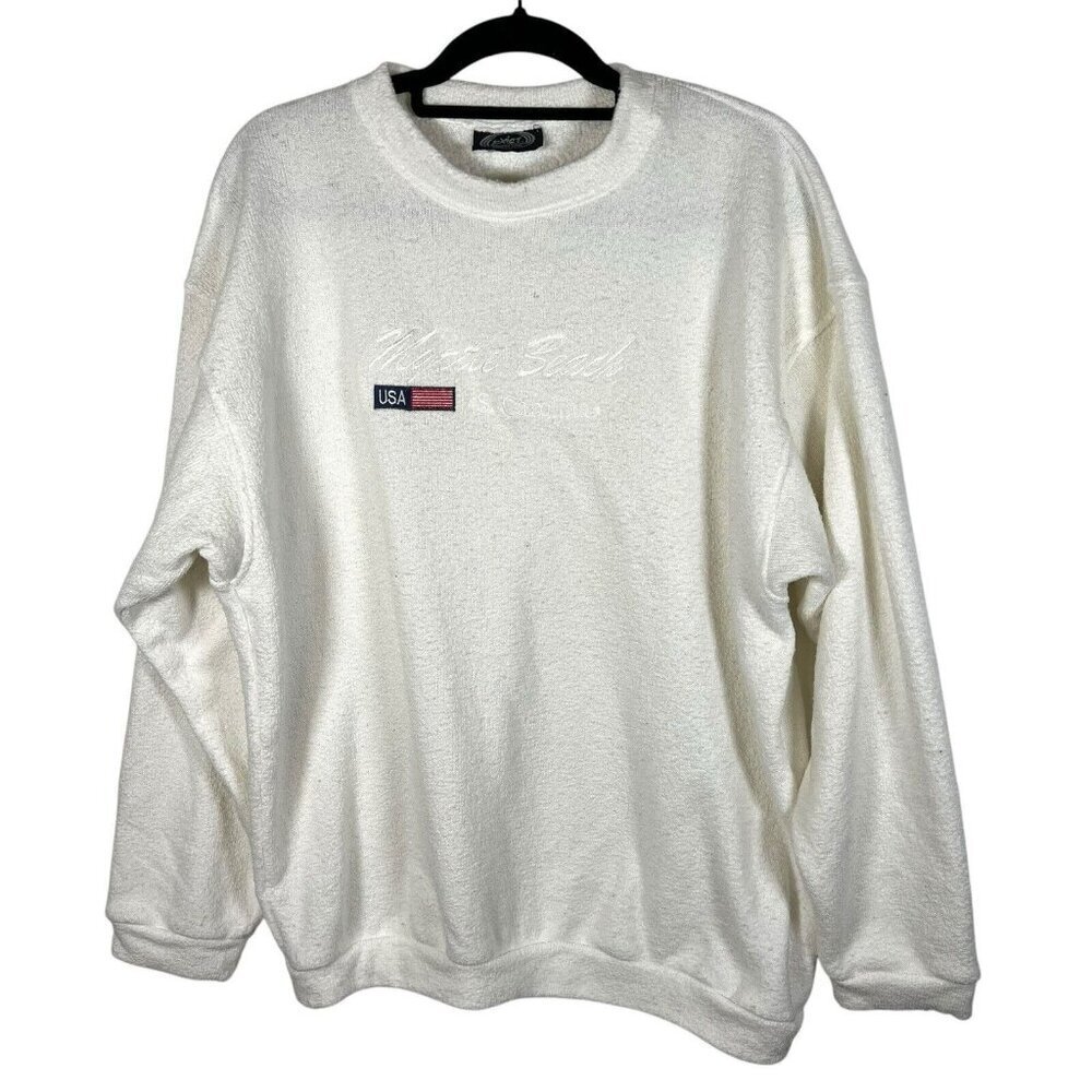 Vintage Exist Sports Myrtle Beach White Cotton Sweatshirt Size XXL USA Coastal